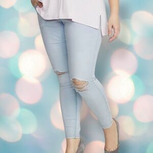 Old Navy Women’s Distressed Rockstar Pull-On Jeggings Skinny Jeans 6 Tall / Long